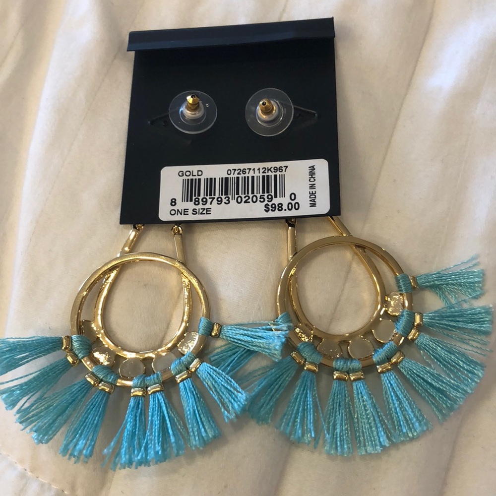 Rebecca Minkoff blue tassel earrings. NWT - Picture 5 of 7
